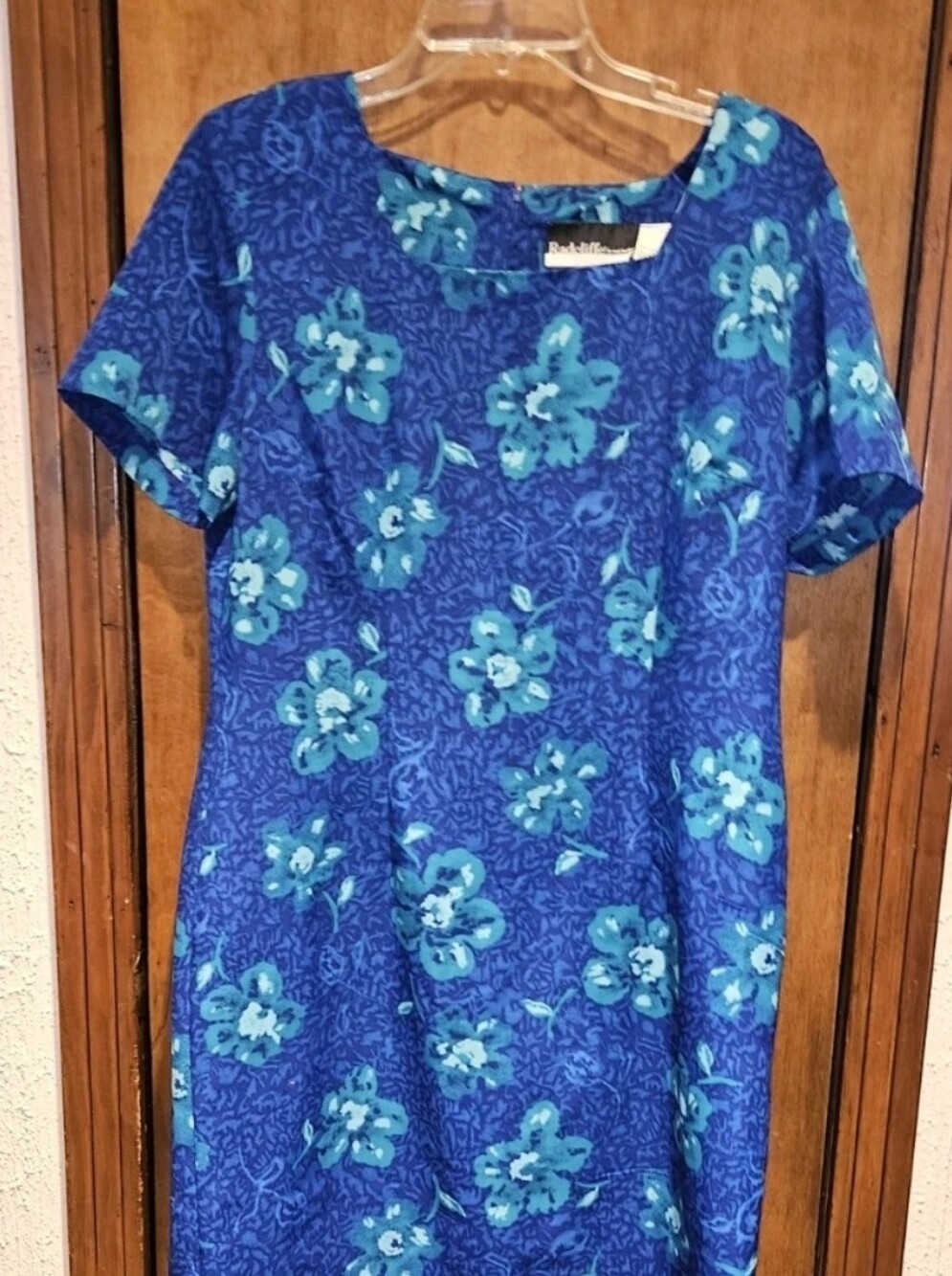 Radcliffe By Sag Harbor Short Sleeve Blue Floral Casual Dress Size 14 Ladies
